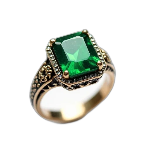 jewelry, crown, 3d render, green transparent PNG cut-out