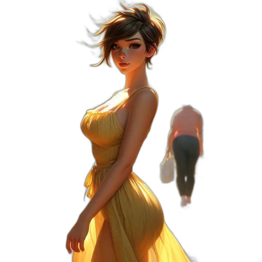 dress, face, creature, crown transparent PNG cut-out