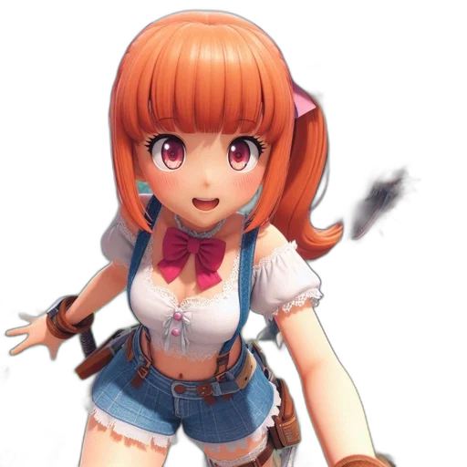 weapon, staff, 3d render, anime transparent PNG cut-out