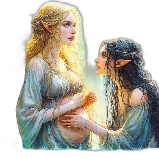 fantasy art, concept art, watercolor, pixel art transparent PNG cut-out