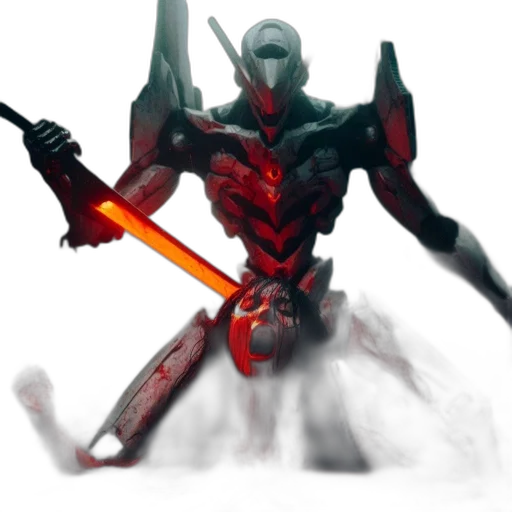 robot, weapon, sword, staff transparent PNG cut-out