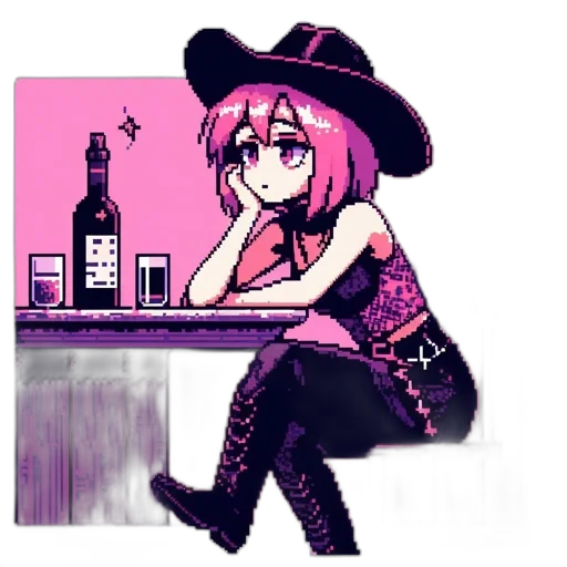 hat, bottle, staff, dress transparent PNG cut-out