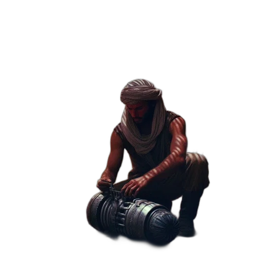 robot, weapon, staff, creature transparent PNG cut-out