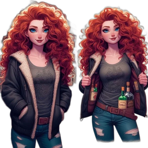 jacket, hair, concept art, fantasy art transparent PNG cut-out