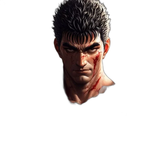 face, concept art, comic book art, pixel art transparent PNG cut-out