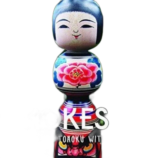 3d render, colorful, kokeshi, doll transparent PNG cut-out