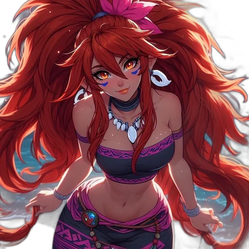 dress, hair, anime, concept art transparent PNG cut-out