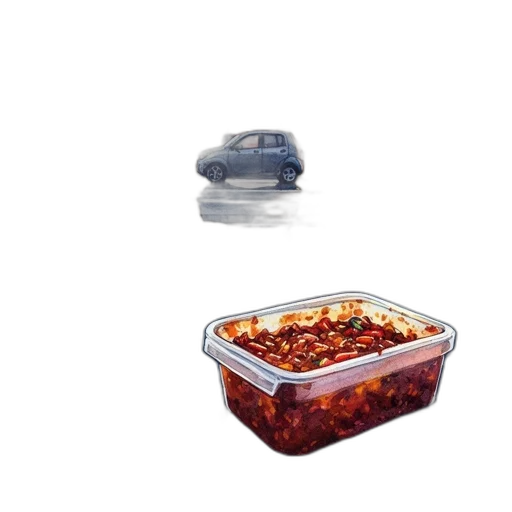 food, car, 3d render, parking transparent PNG cut-out