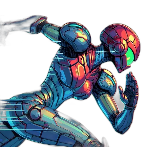 robot, concept art, cyberpunk, pixel art transparent PNG cut-out