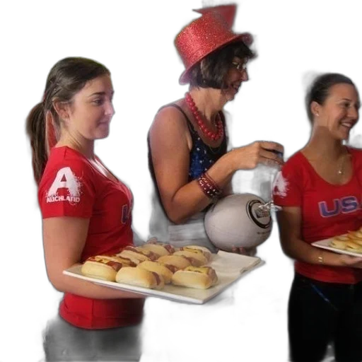 food, three, women, red transparent PNG cut-out