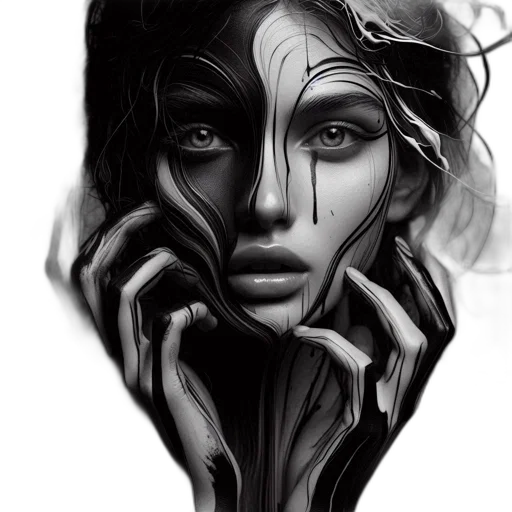 face, mask, creature, fantasy art transparent PNG cut-out