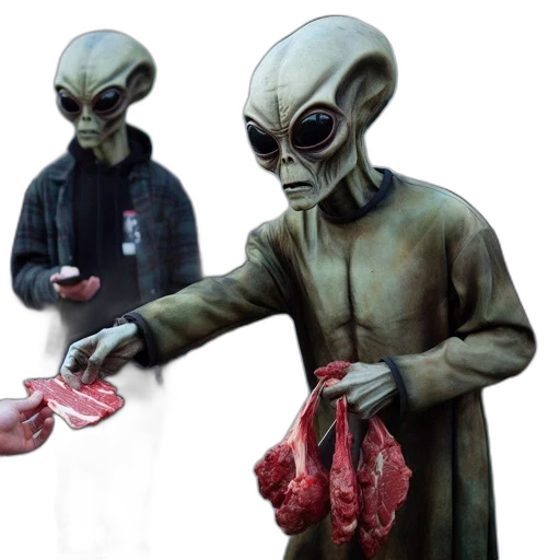 creature, food, concept art, 3d render transparent PNG cut-out