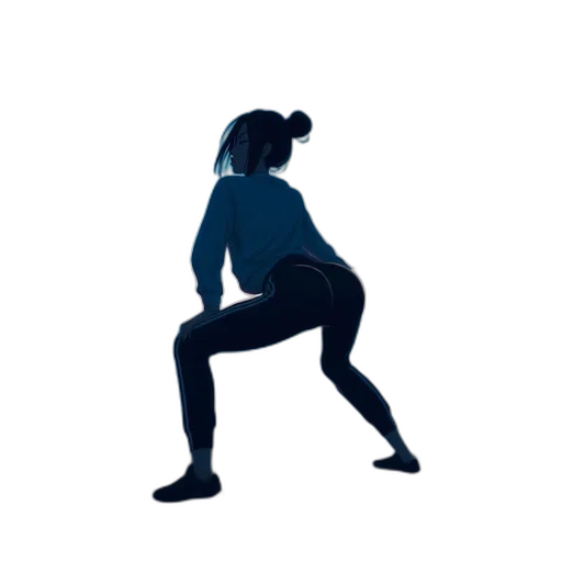 animated, female, figure, stands transparent PNG cut-out