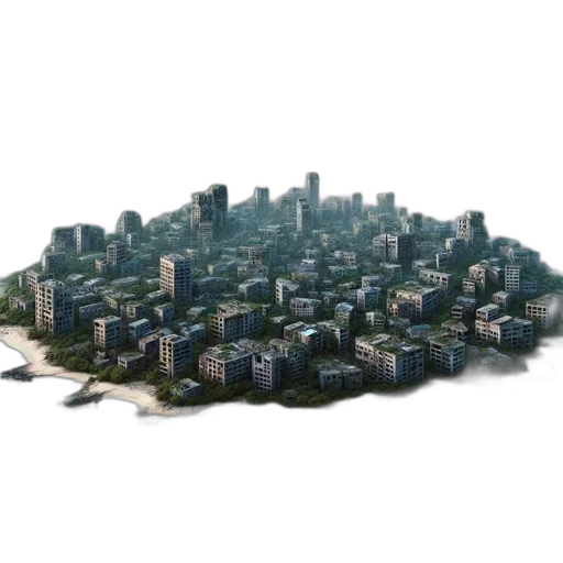 building, 3d render, concept art, pixel art transparent PNG cut-out
