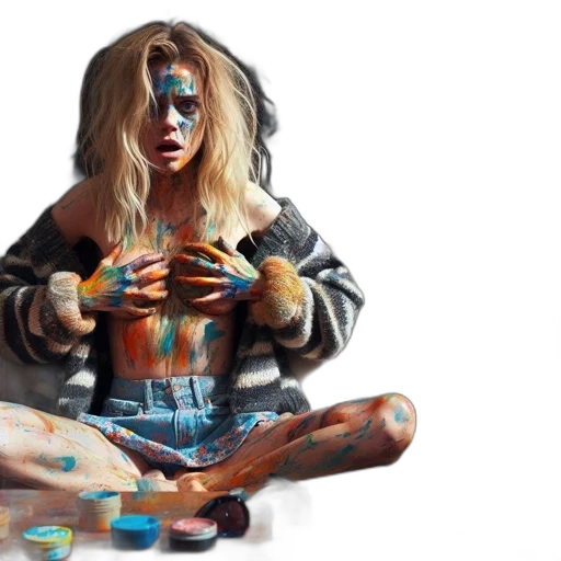 concept art, photorealistic, cyberpunk, watercolor transparent PNG cut-out