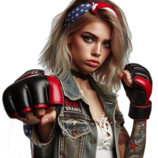 jacket, weapon, photorealistic, comic book art transparent PNG cut-out