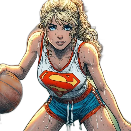 comic book art, concept art, cartoon, supergirl transparent PNG cut-out