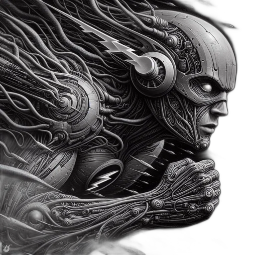 robot, mask, comic book art, cyberpunk transparent PNG cut-out