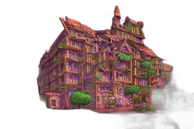 building, furniture, concept art, fantasy art transparent PNG cut-out