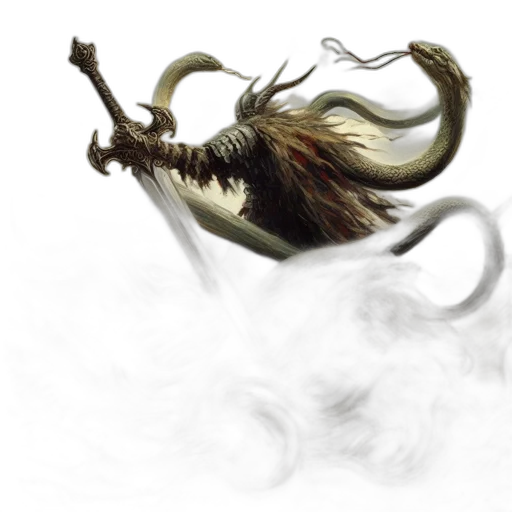 dragon, hair, creature, mask transparent PNG cut-out