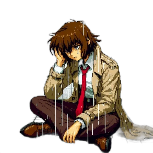 jacket, pixel art, comic book art, anime transparent PNG cut-out