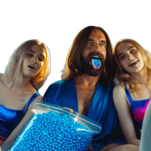vaporwave, neon lights, underwater, blue transparent PNG cut-out