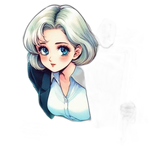 staff, hair, face, pixel art transparent PNG cut-out