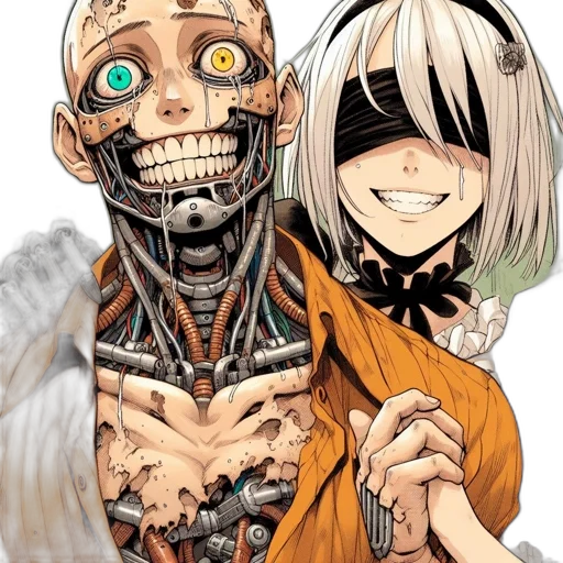 robot, mask, face, comic book art transparent PNG cut-out