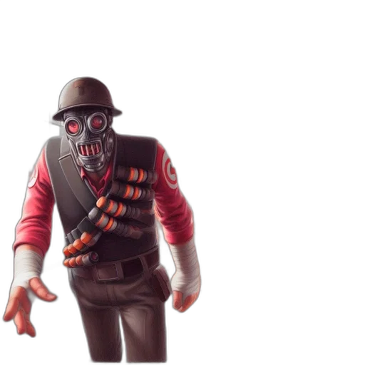 jacket, mask, robot, weapon transparent PNG cut-out