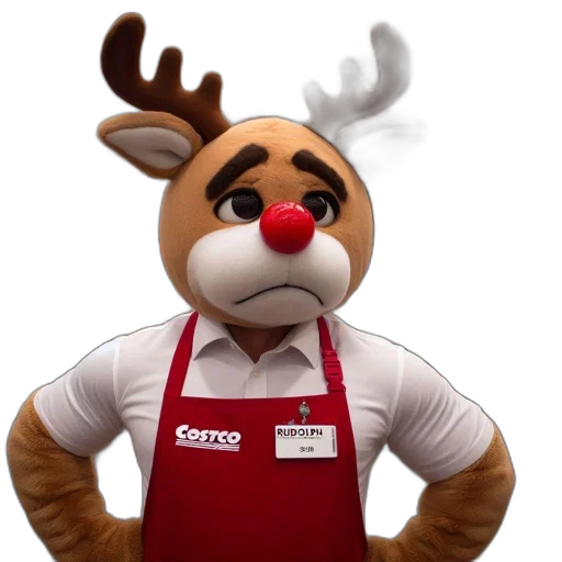 staff, store, wearing, christmas-themed transparent PNG cut-out