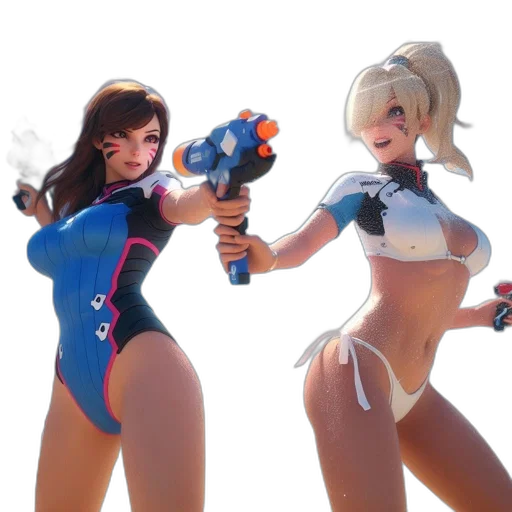 weapon, 3d render, concept art, two transparent PNG cut-out