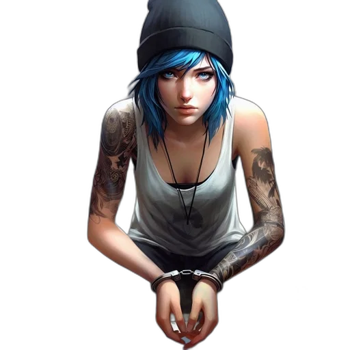 face, hat, jacket, weapon transparent PNG cut-out