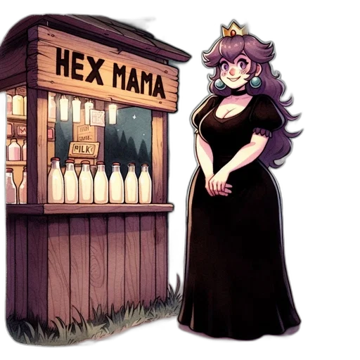 crown, dress, staff, pixel art transparent PNG cut-out