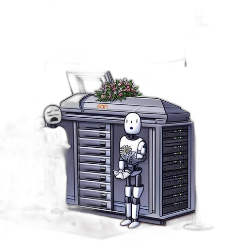 robot, furniture, flower, concept art transparent PNG cut-out