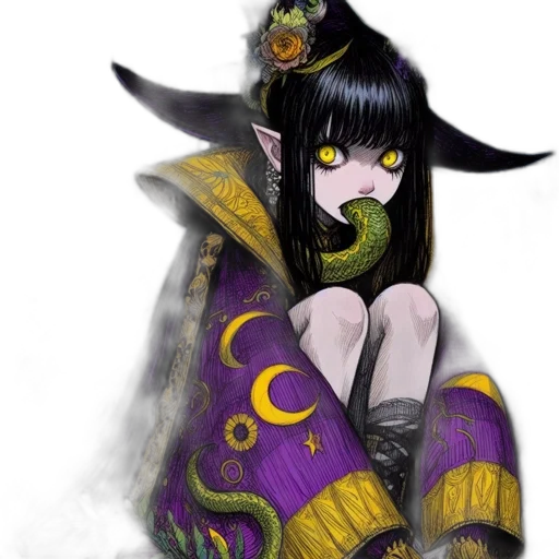 mask, dragon, staff, dress transparent PNG cut-out