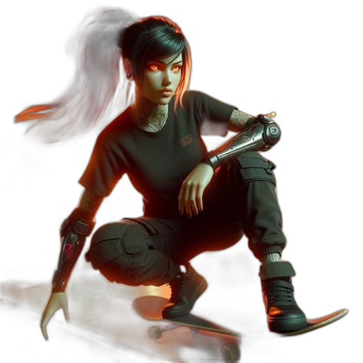 concept art, fantasy art, cyberpunk, comic book art transparent PNG cut-out
