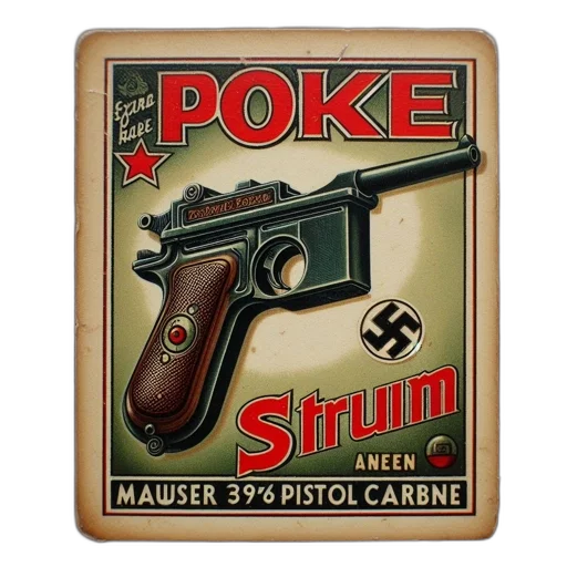 weapon, vintage, poster, displays transparent PNG cut-out