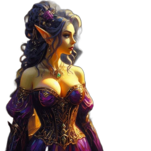 dress, fantasy art, concept art, 3d render transparent PNG cut-out