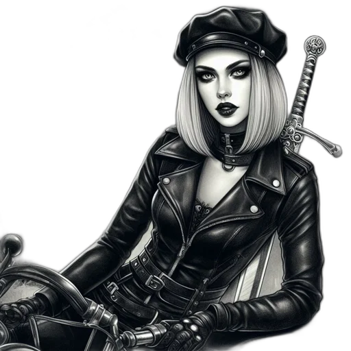jacket, weapon, staff, comic book art transparent PNG cut-out