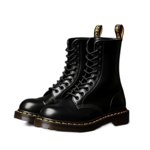 shoes, photorealistic, 3d render, martens transparent PNG cut-out