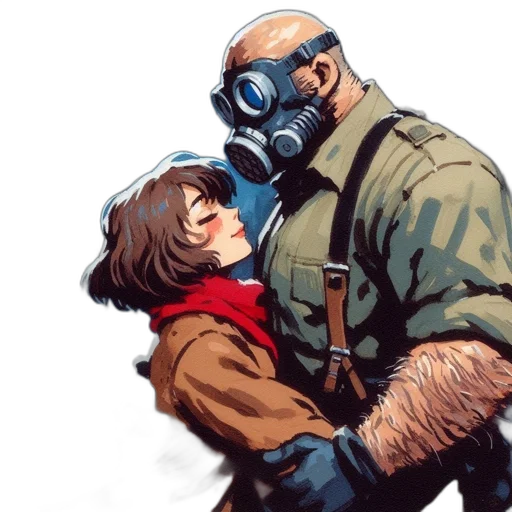 mask, comic book art, concept art, cyberpunk transparent PNG cut-out