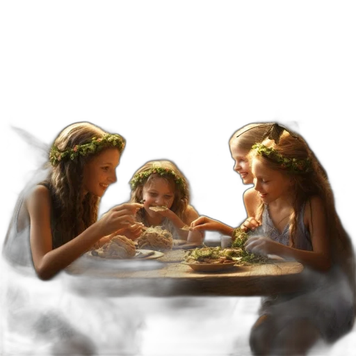 jewelry, food, photorealistic, oil painting transparent PNG cut-out