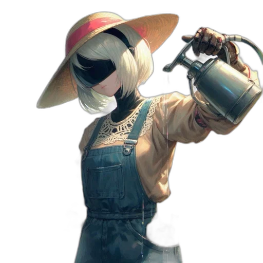 hat, staff, robot, weapon transparent PNG cut-out