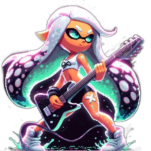 weapon, jacket, staff, pixel art transparent PNG cut-out
