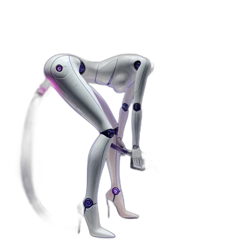 robot, staff, weapon, 3d render transparent PNG cut-out