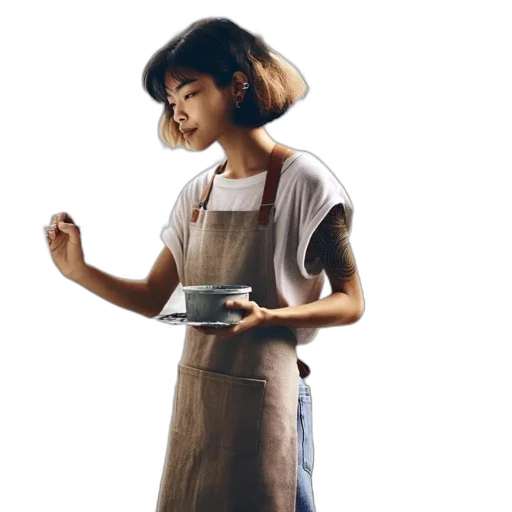 dress, food, hat, staff transparent PNG cut-out