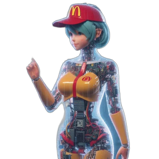 robot, dress, concept art, cyberpunk transparent PNG cut-out