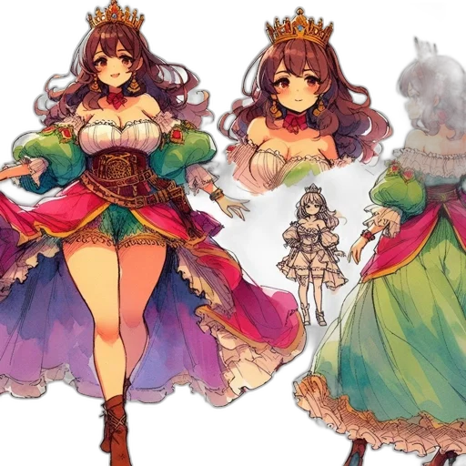 crown, dress, concept art, fantasy art transparent PNG cut-out