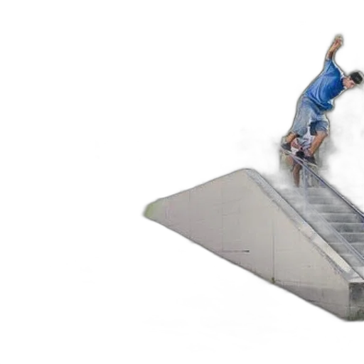 skateboarder, performing, trick, stair transparent PNG cut-out