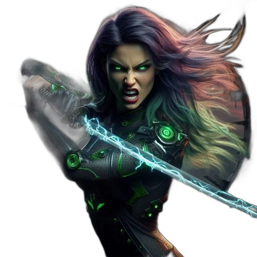 comic book art, fantasy art, concept art, cyberpunk transparent PNG cut-out